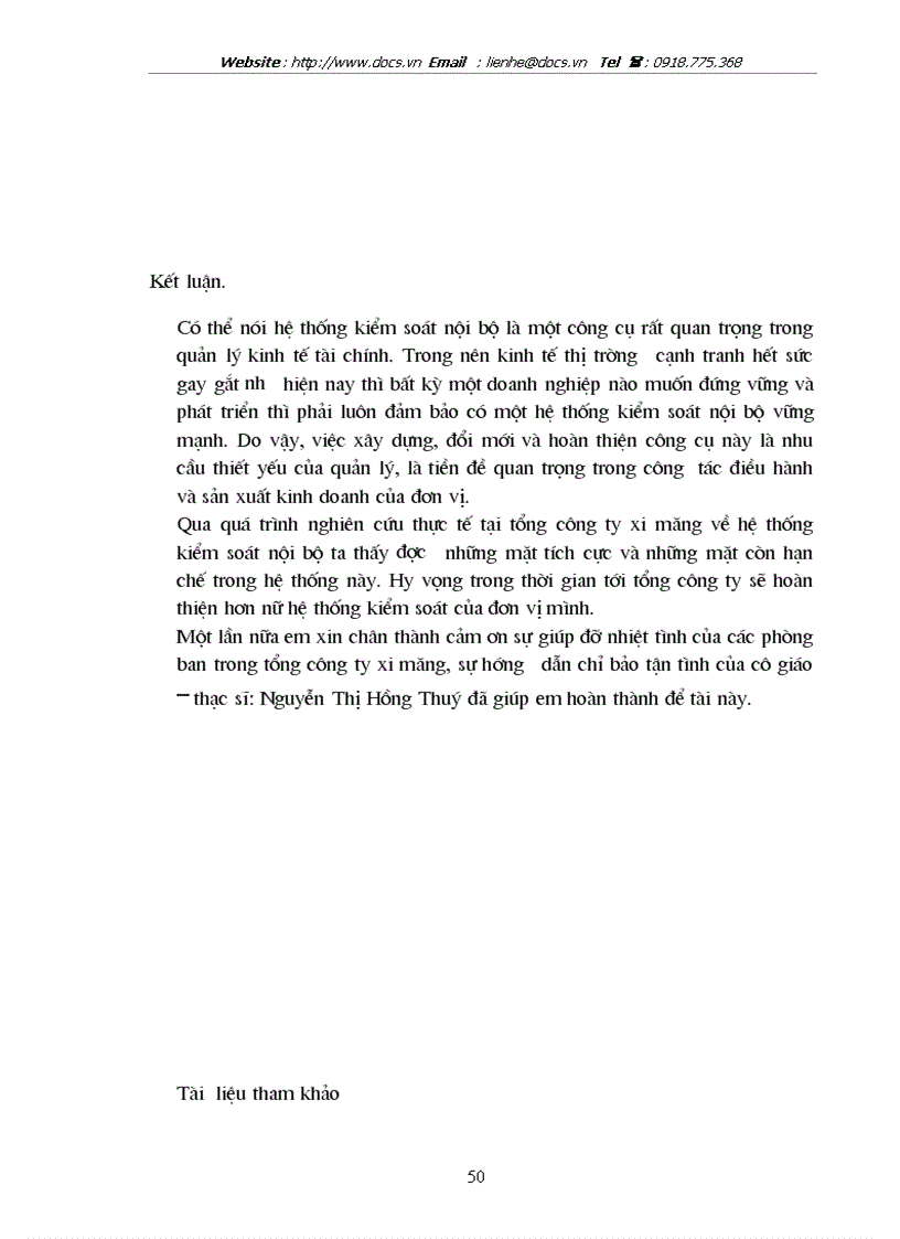 image for page Hoàn thiện hệ thống kiểm soát nội bộ tại tổng công ty xi măng Việt Nam