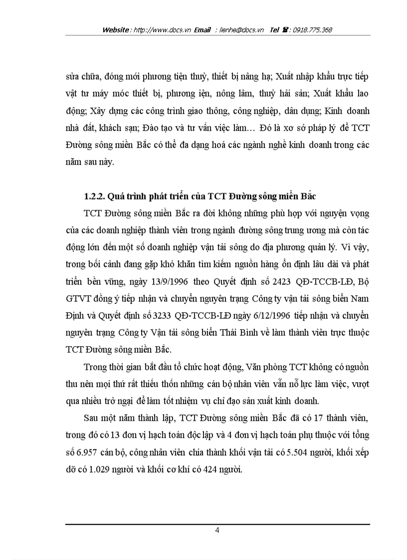 image for page Hoàn thiện bộ máy quản lý của Tổng C ty Đường sông miền Bắc theo mô hình C ty Mẹ C ty Con
