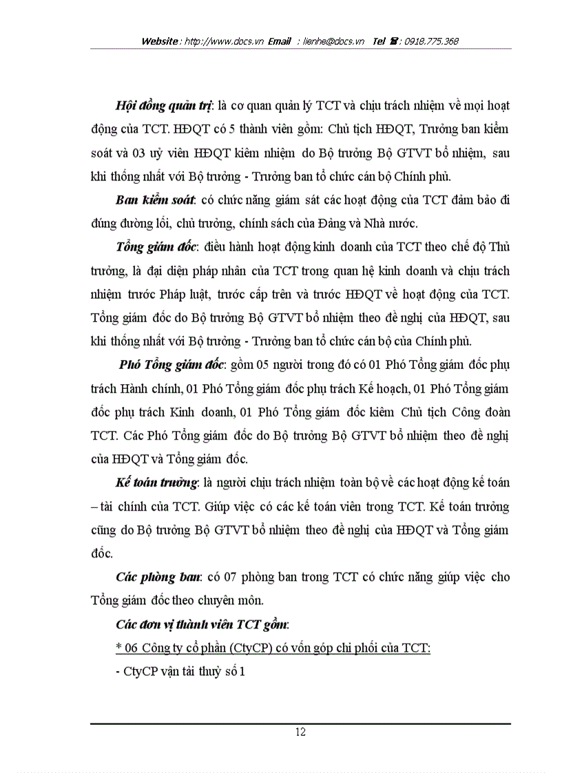 image for page Hoàn thiện bộ máy quản lý của Tổng C ty Đường sông miền Bắc theo mô hình C ty Mẹ C ty Con