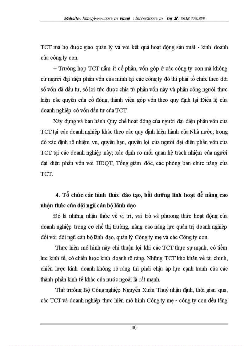 image for page Hoàn thiện bộ máy quản lý của Tổng C ty Đường sông miền Bắc theo mô hình C ty Mẹ C ty Con