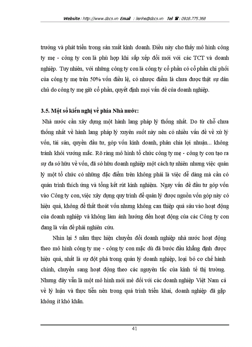 image for page Hoàn thiện bộ máy quản lý của Tổng C ty Đường sông miền Bắc theo mô hình C ty Mẹ C ty Con