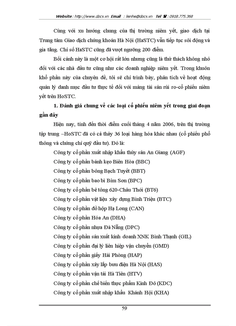 image for page Áp dụng các công cụ toán tài chính vào việc quản lý danh mục đầu tư ứng dụng trong thị trường CK VN