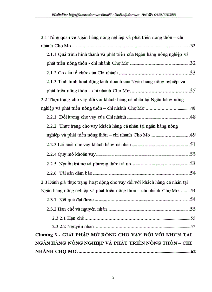 image for page Mở rộng cho vay đối với khách hàng cá nhân tại ngânhàng NHNo PTNT AgriBank chi nhánh Chợ Mơ