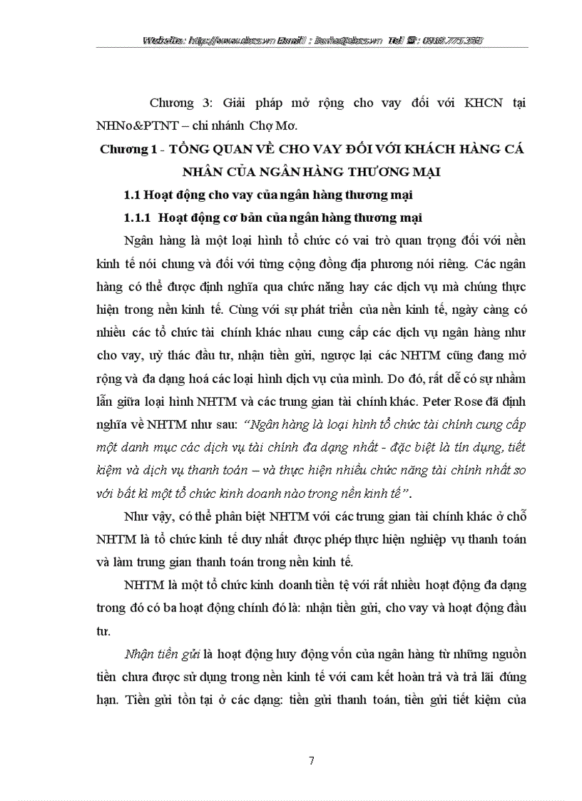 image for page Mở rộng cho vay đối với khách hàng cá nhân tại ngânhàng NHNo PTNT AgriBank chi nhánh Chợ Mơ