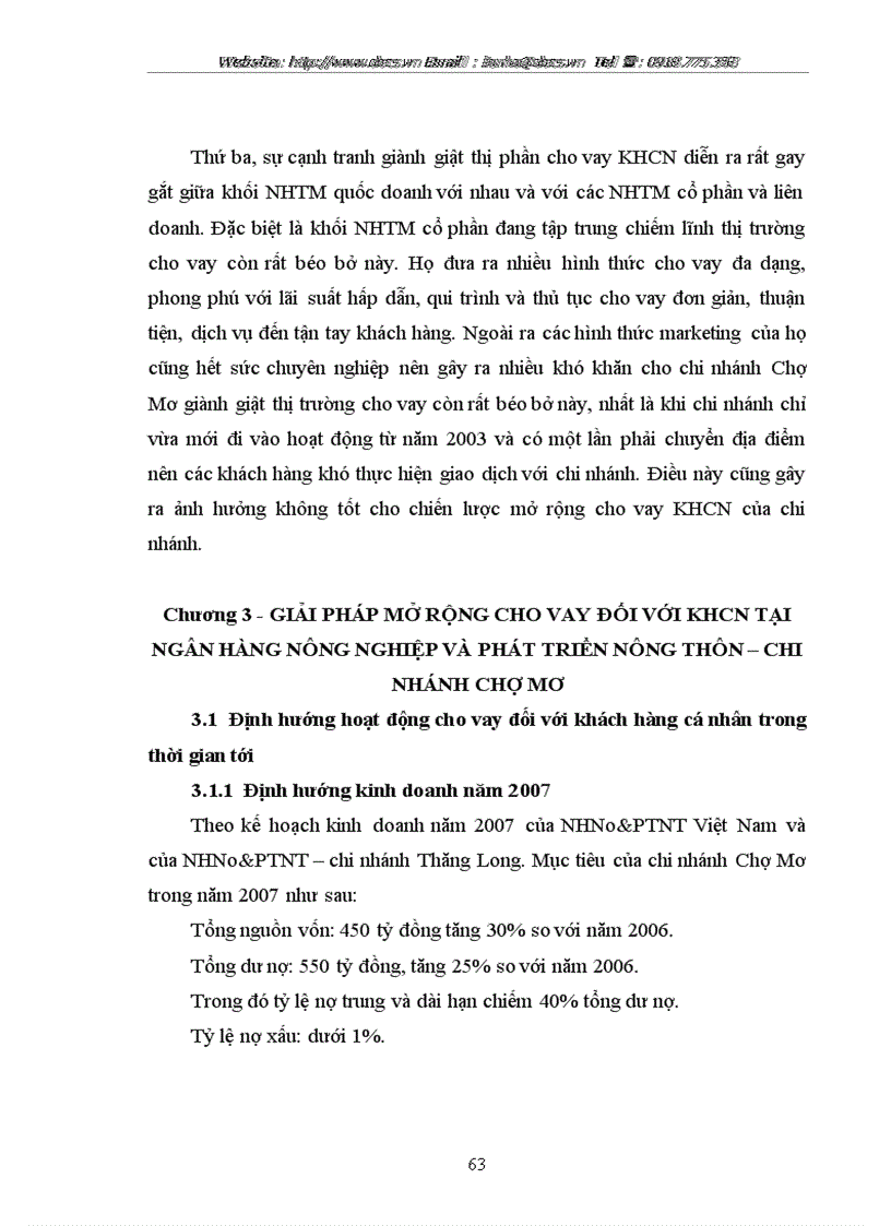 image for page Mở rộng cho vay đối với khách hàng cá nhân tại ngânhàng NHNo PTNT AgriBank chi nhánh Chợ Mơ