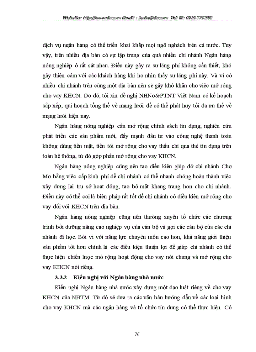 image for page Mở rộng cho vay đối với khách hàng cá nhân tại ngânhàng NHNo PTNT AgriBank chi nhánh Chợ Mơ