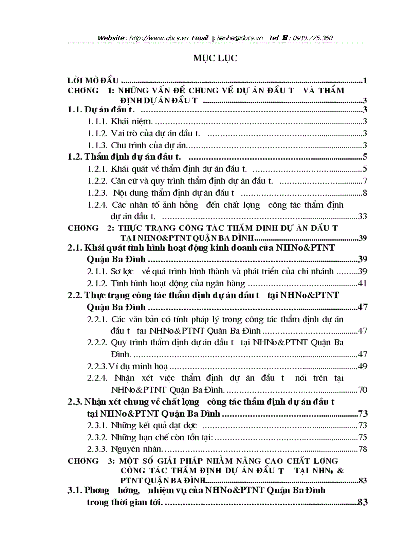 image for page Các giải pháp nhằm nâng cao chất lượng công tác thẩm định dự án đầu tư tại chi nhánh ngânhàng NHNo PTNT AgriBank Quận Ba Đình