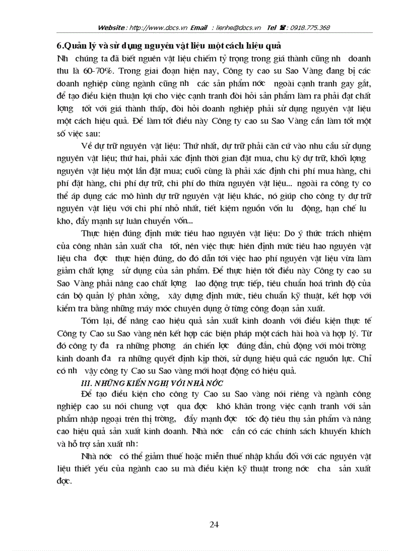 image for page Một số giải pháp nhằm nâng cao hiệu quả sản xuất kinh doanh của Công ty Cao su Sao vàng Hà Nội