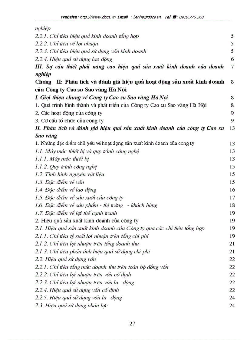 image for page Một số giải pháp nhằm nâng cao hiệu quả sản xuất kinh doanh của Công ty Cao su Sao vàng Hà Nội