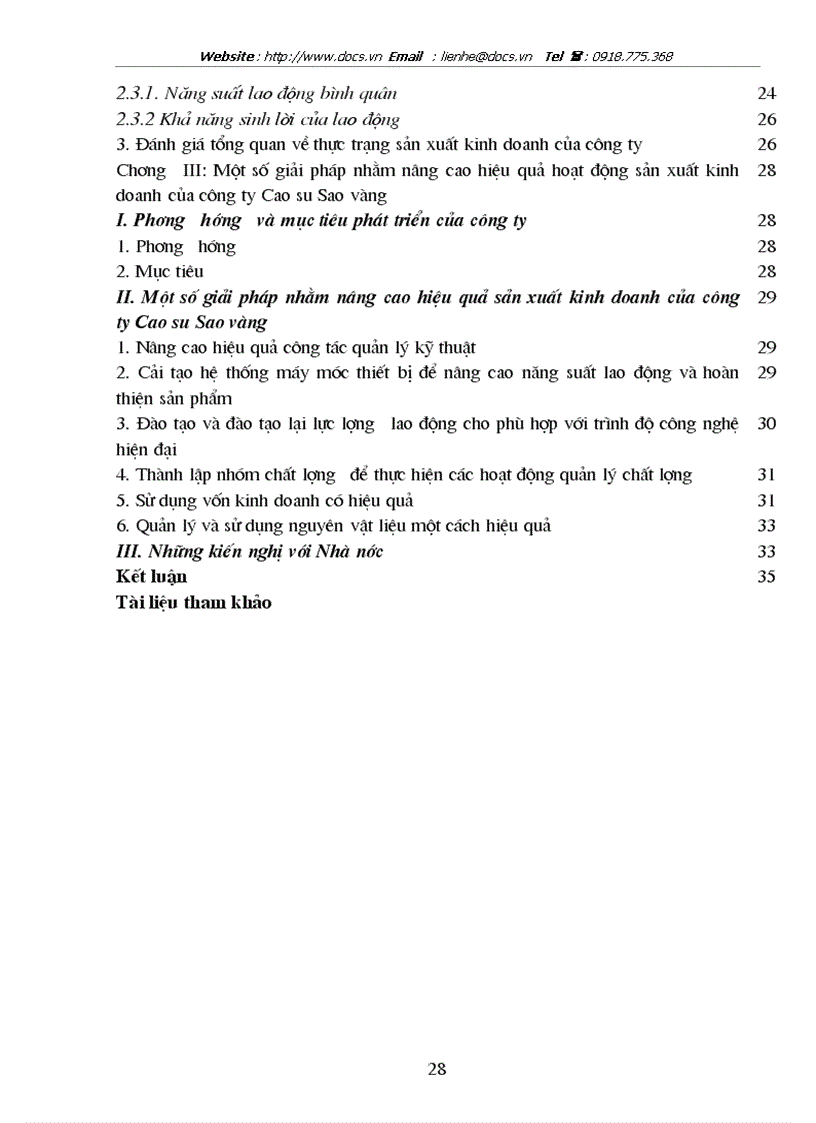 image for page Một số giải pháp nhằm nâng cao hiệu quả sản xuất kinh doanh của Công ty Cao su Sao vàng Hà Nội