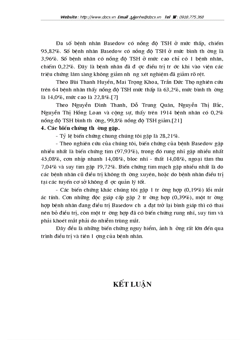 image for page Đặc điểm lâm sàng cận lâm sàng và biến chứng bệnh Basedow tại khoa Nội tiết Đái tháo đường Bệnh viện Bạch Mai trong 4 năm 1998 200
