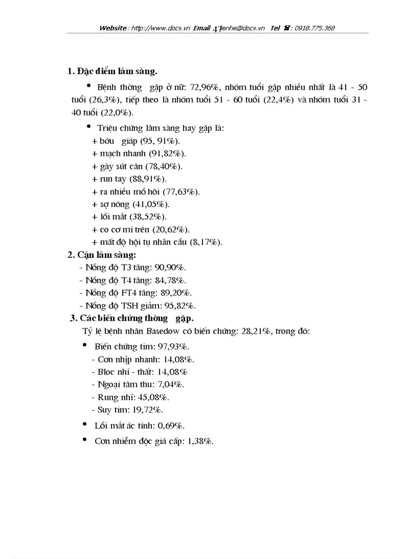 image for page Đặc điểm lâm sàng cận lâm sàng và biến chứng bệnh Basedow tại khoa Nội tiết Đái tháo đường Bệnh viện Bạch Mai trong 4 năm 1998 200