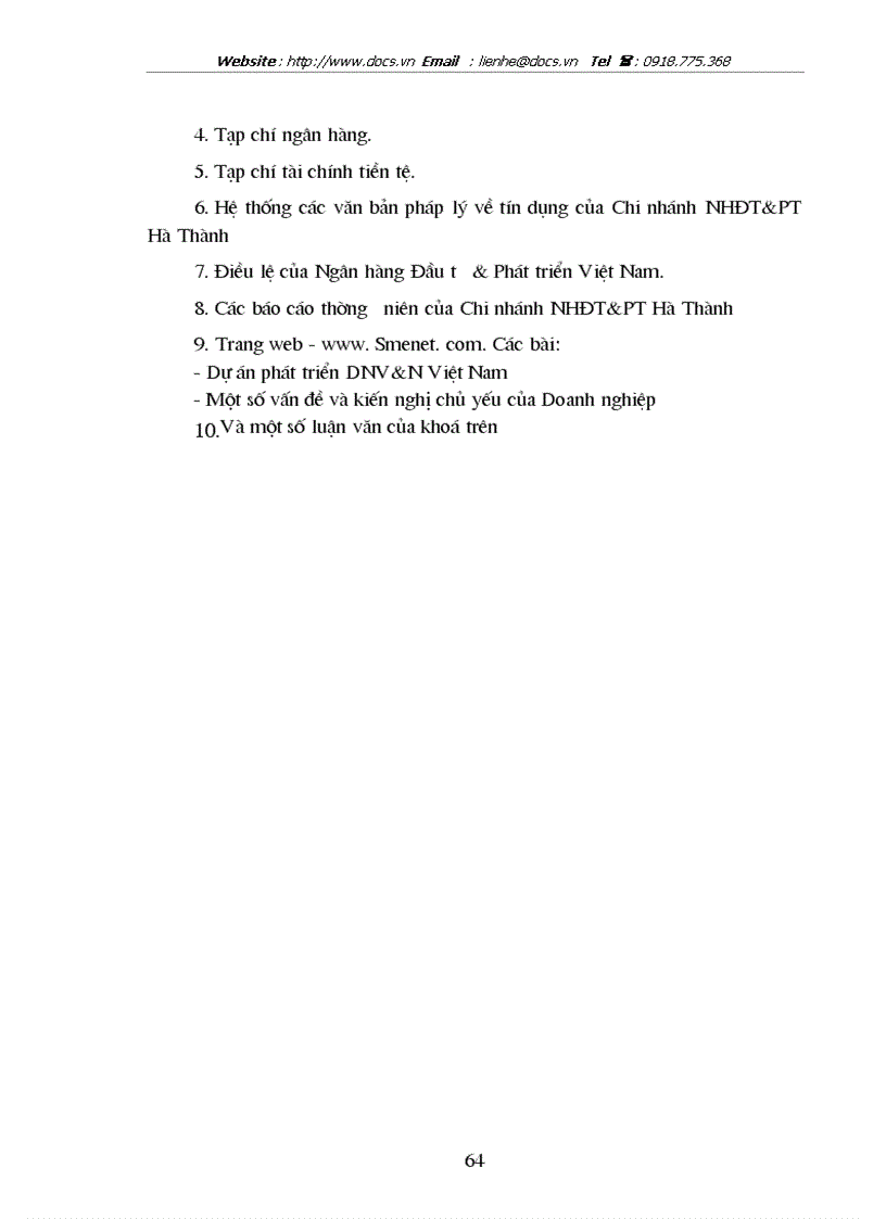 image for page Giải pháp nâng cao chất lượng Tín dụng Trung Dài hạn tại chi nhánh ngânhàng NHĐT PT BIDV Hà Thành