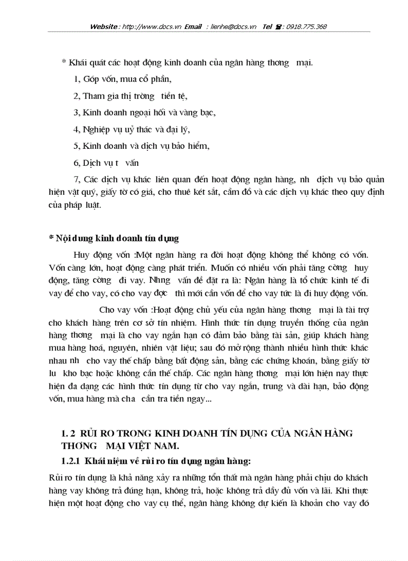 image for page Rủi ro tín dụng và các giải pháp hạn chế rủi ro tín dụng trong hoạt động kinh doanh của Ngân hàng thương mại Việt Nam