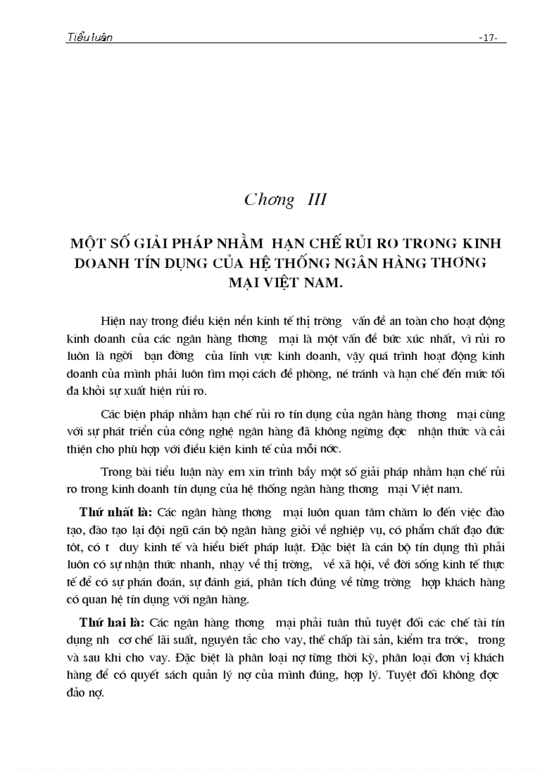 image for page Rủi ro tín dụng và các giải pháp hạn chế rủi ro tín dụng trong hoạt động kinh doanh của Ngân hàng thương mại Việt Nam