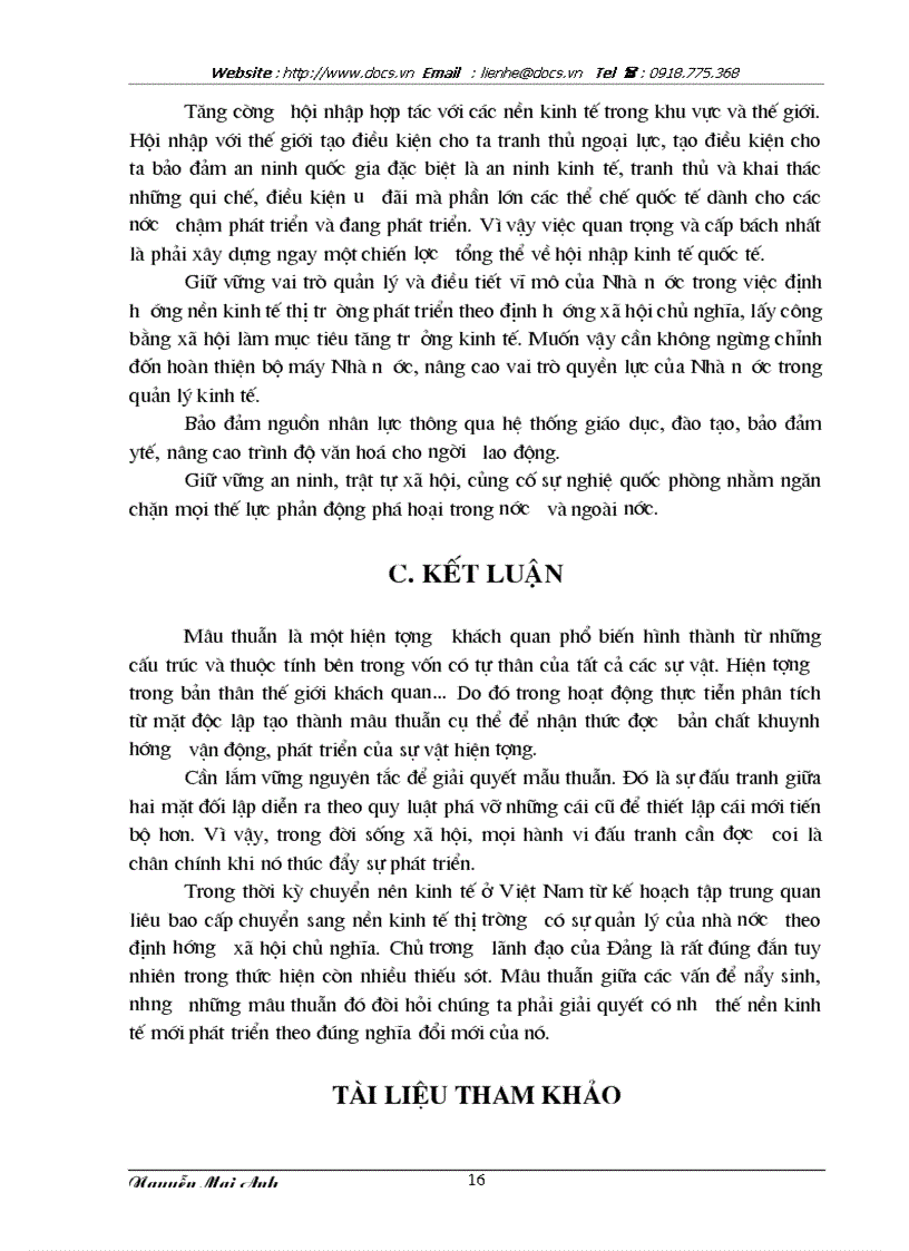 image for page Mâu thuẫn biện chứng và sự vận dụng nó trong quá trình chuyển sang kinh tế thị trường ở Việt Nam
