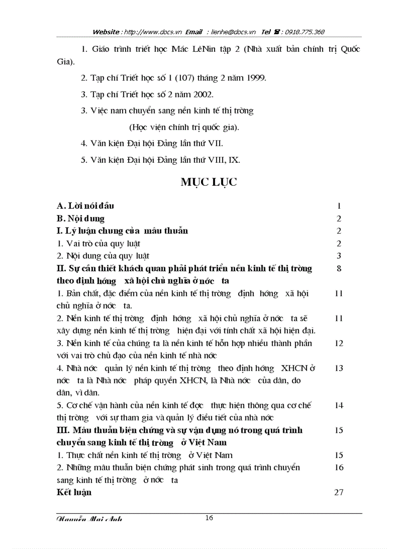 image for page Mâu thuẫn biện chứng và sự vận dụng nó trong quá trình chuyển sang kinh tế thị trường ở Việt Nam