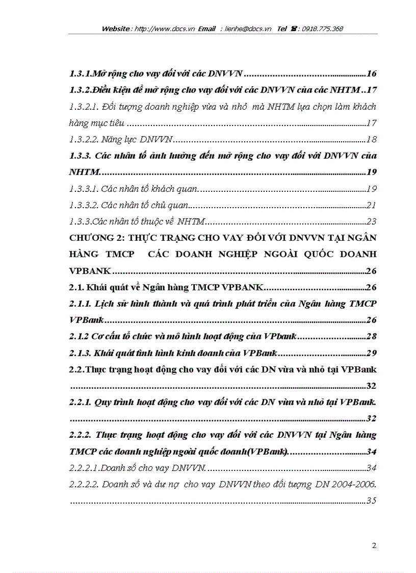 image for page Mở rộng cho vay đối với các DNV N tại ngânhàng NHTMCP các DN Ngoài QD VPBank