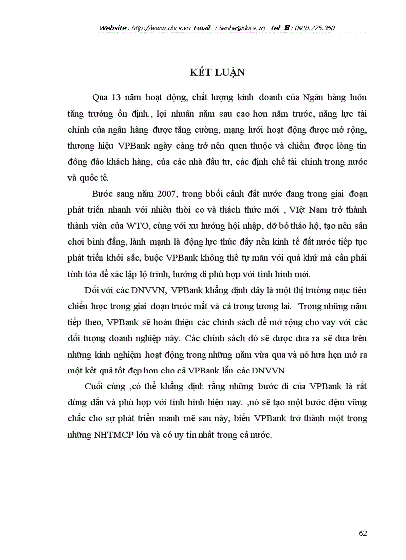 image for page Mở rộng cho vay đối với các DNV N tại ngânhàng NHTMCP các DN Ngoài QD VPBank