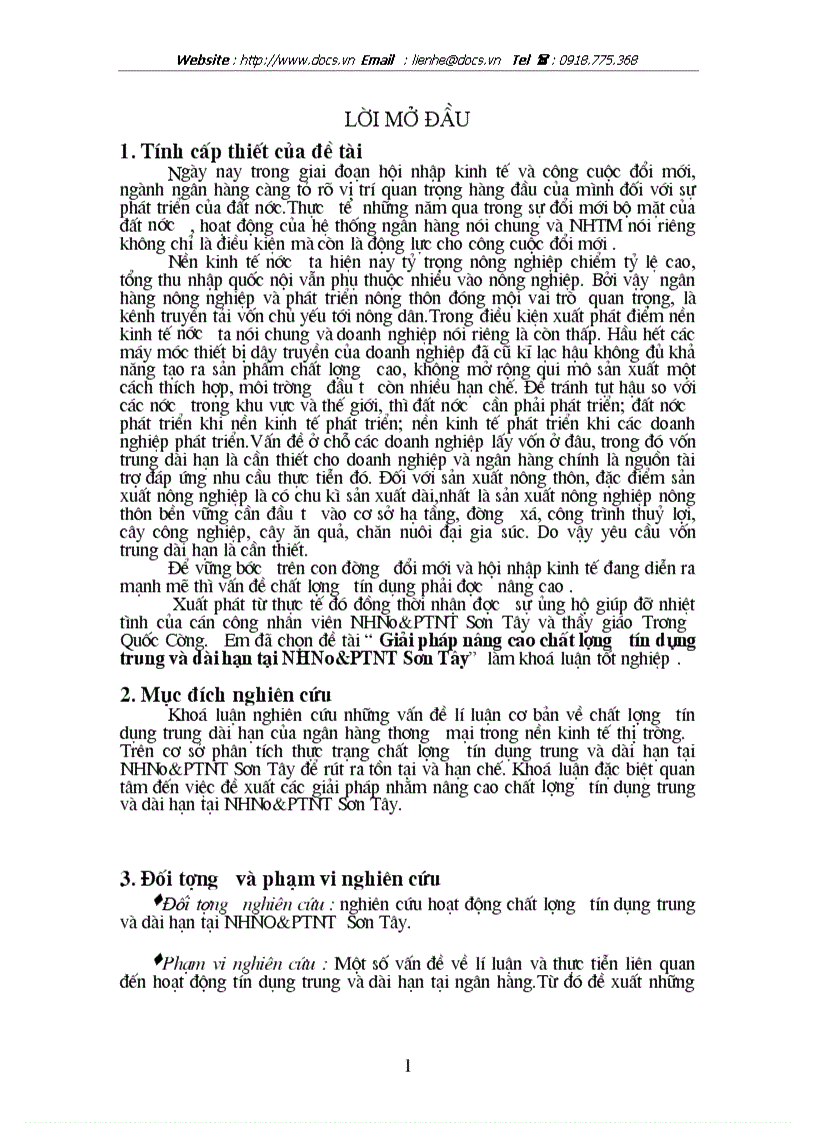 image for page Giải pháp nâng cao chất lượng tín dụng trung dài hạn tại ngânhàng NHNo PTNT AgriBank Sơn Tây