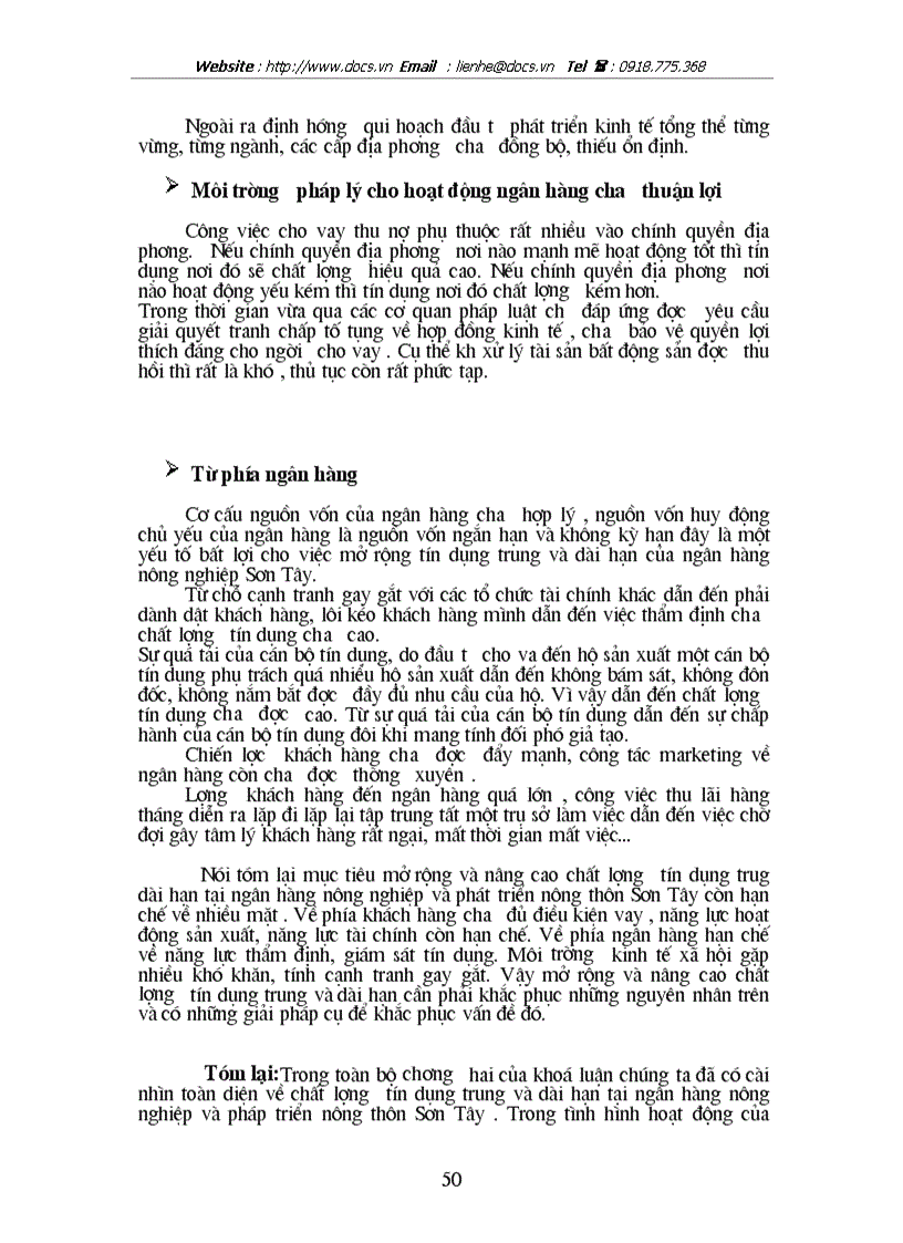 image for page Giải pháp nâng cao chất lượng tín dụng trung dài hạn tại ngânhàng NHNo PTNT AgriBank Sơn Tây