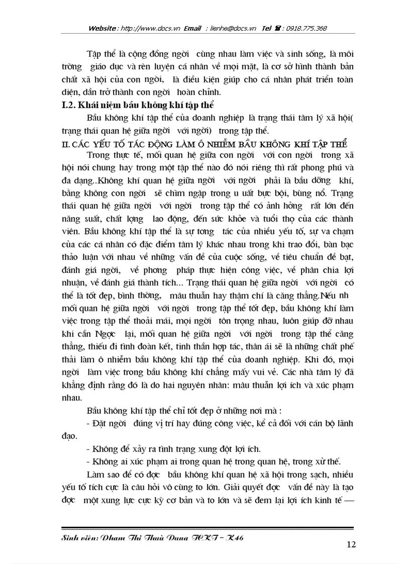 image for page Trình bầy tác động làm ô nhiễm bầu không khí tập thể của điều phối doanh nghiệp yếu kém