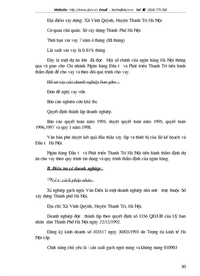 image for page Thẩm định dự án đầu tư tại Chi nhánh ngânhàng NHĐT PT BIDV Thanh Trì Hà Nội