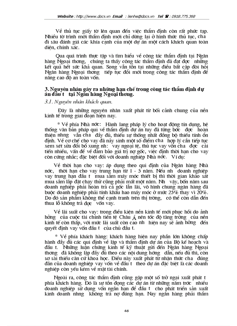 image for page Giải pháp nâng cao hiệu quả thẩm định dự án đầu tư tại ngânhàng NHTMCP Ngoại Thương VietcomBank VN