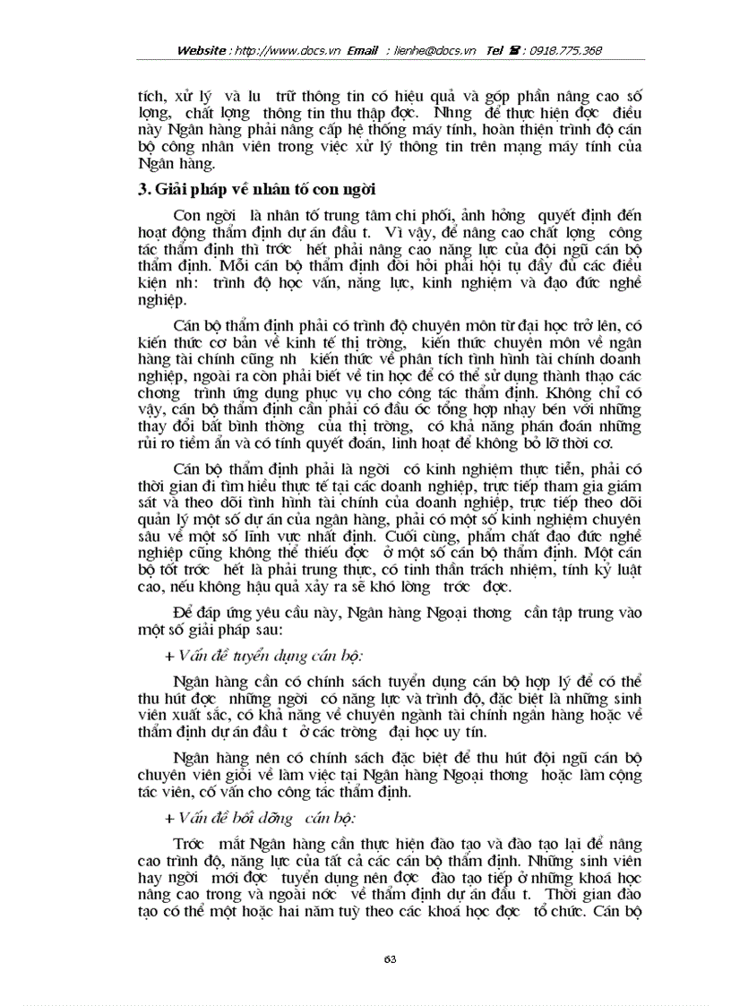 image for page Giải pháp nâng cao hiệu quả thẩm định dự án đầu tư tại ngânhàng NHTMCP Ngoại Thương VietcomBank VN
