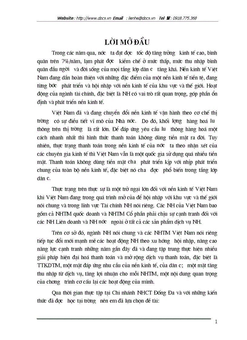 image for page 1số giải pháp về mở rộng phát triển thanh toán không dùng tiền mặt tại chi nhánh ngânhàng NHCT VietinBank Đống Đa