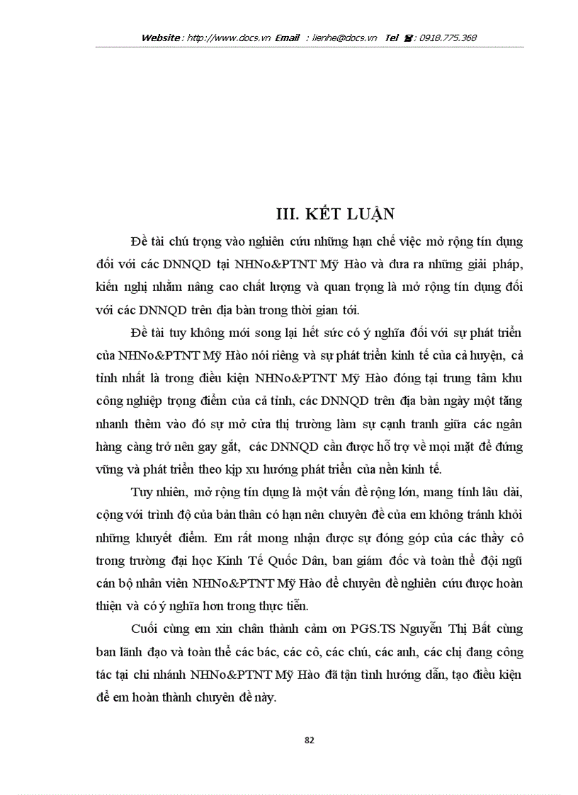 image for page Mở rộng tín dụng đối với các doanh nghiệp ngoài quốc doanh tại chi nhánh ngânhàng NHNo PTNT AgriBank Mỹ Hào