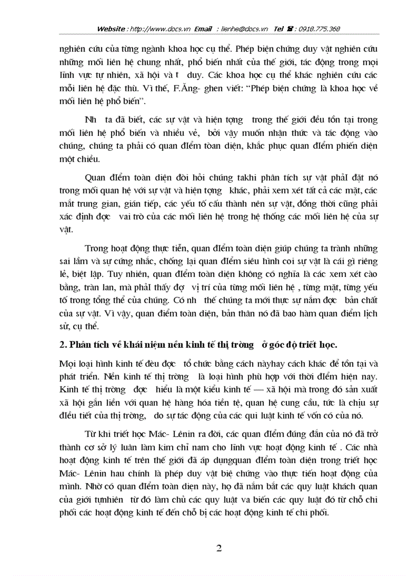 image for page Nội dung cơ bản về quan điểm toàn diện của triết học mác lênin