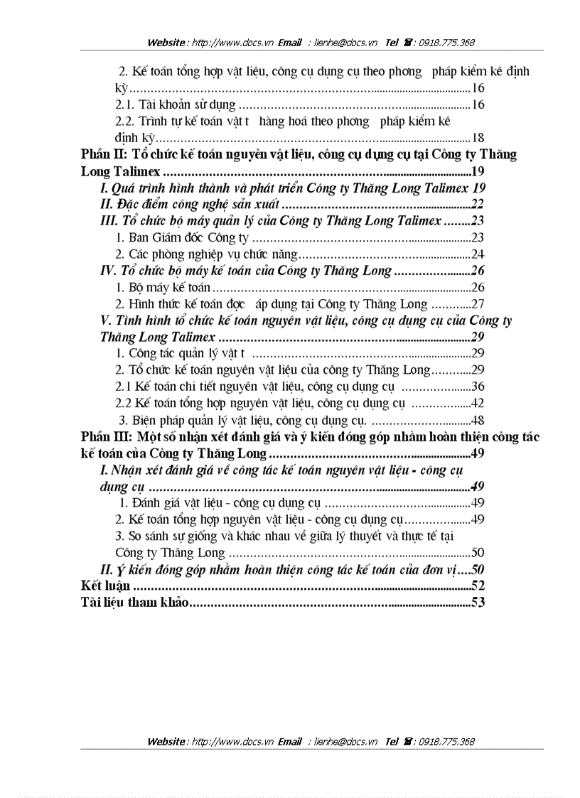 image for page Hạch toán nguyên vật liệu công cụ dụng cụ tại Công ty Thăng Long Talimex