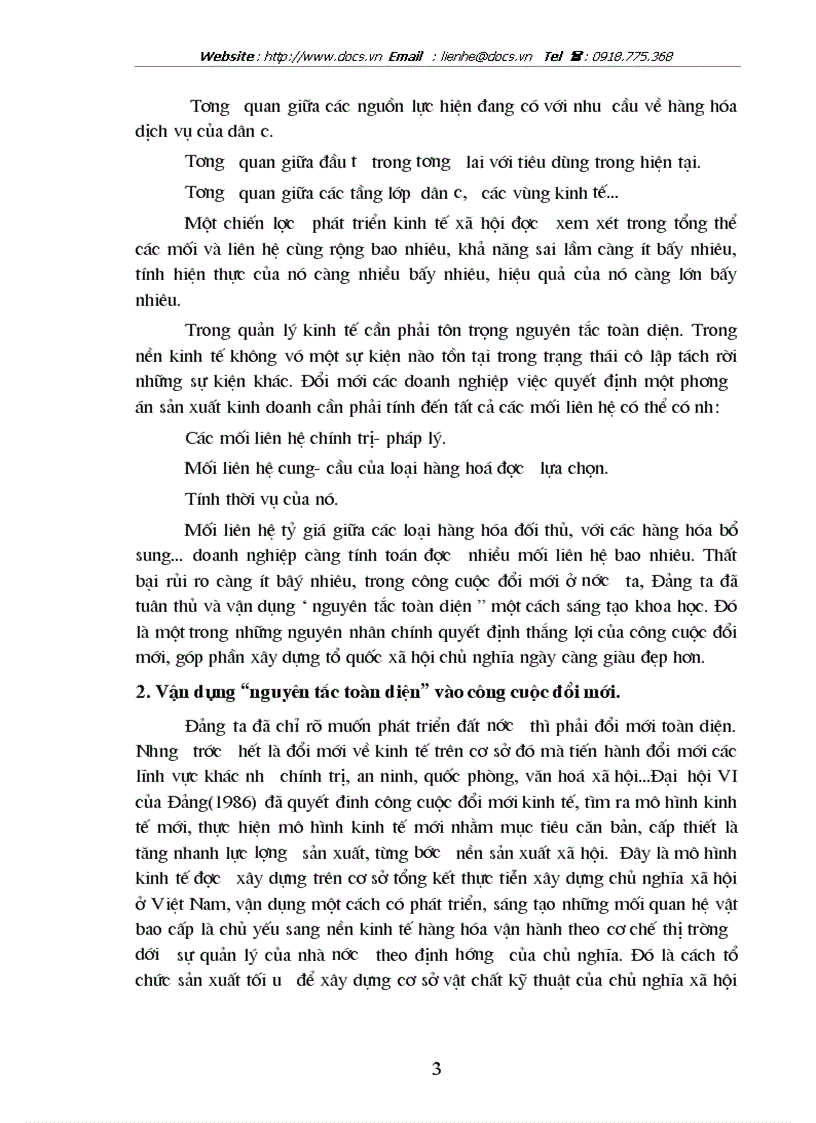 image for page Nguyên tắc toàn diện trong triết học Mác Lênin Với việc phân tích đường lối đổi mới toàn diện ở Việt Nam