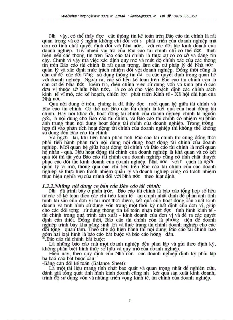image for page Báo cáo tài chính với việc phân tích tình hình tài chính của doanh nghiệp