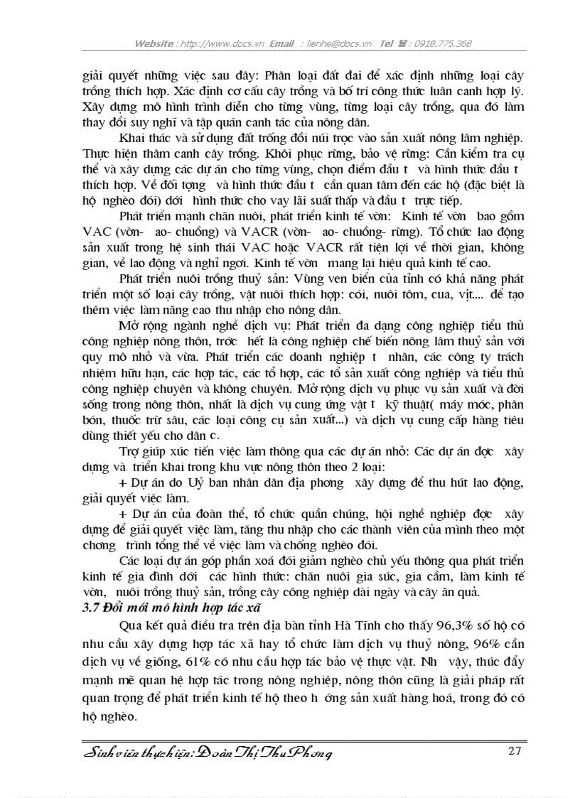 image for page Thực trạng những giải pháp chủ yếu nhằm xoá đói giảm nghèo ở nông thôn Hà Tĩnh