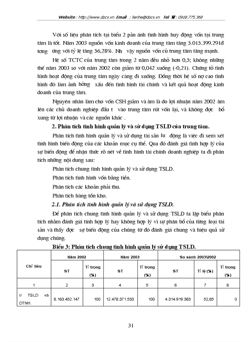 image for page Phân tích tình hình tài chính và giải pháp nhằm nâng cao khả năng tài chính tại trung tâm du lịch thanh niên việt nam