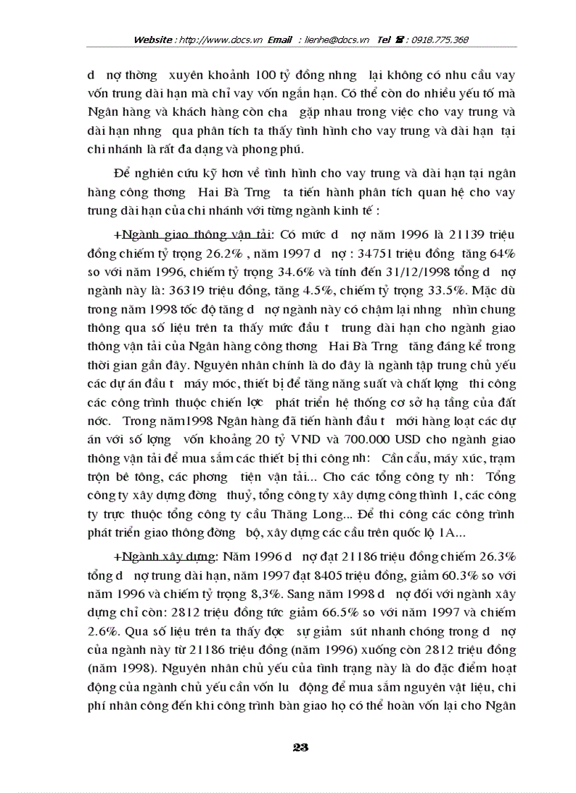 image for page Những giải pháp nhằm nâng cao hiệu quả tín dụng trung dài hạn tại ngânhàng NHCT VietinBank Hai Bà Trưng