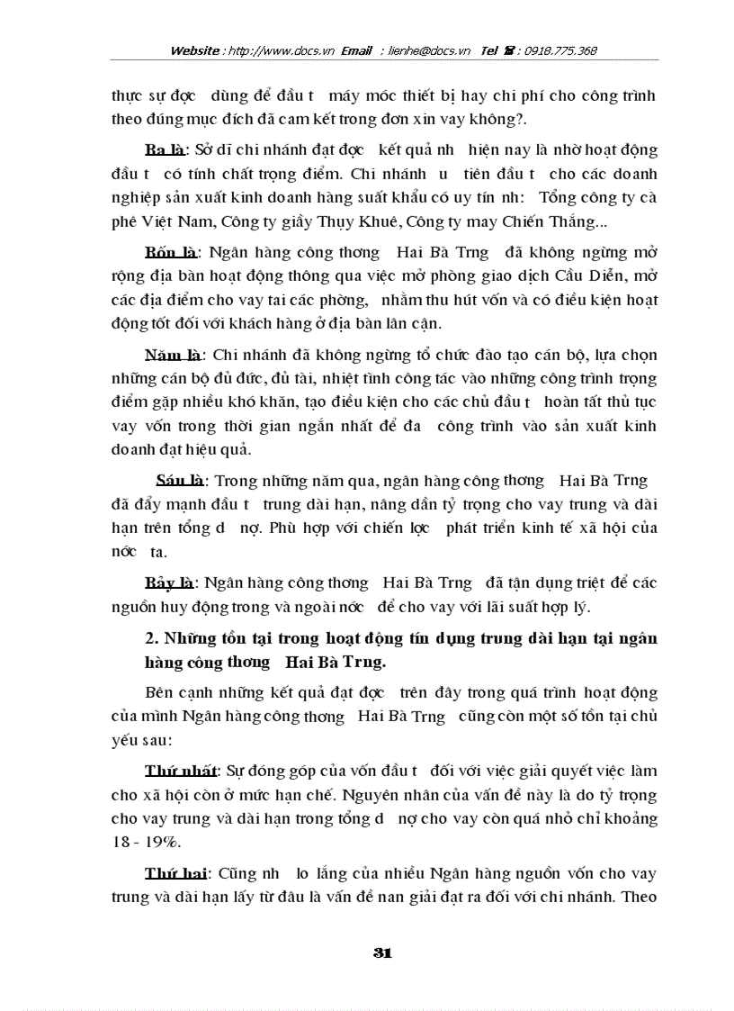 image for page Những giải pháp nhằm nâng cao hiệu quả tín dụng trung dài hạn tại ngânhàng NHCT VietinBank Hai Bà Trưng