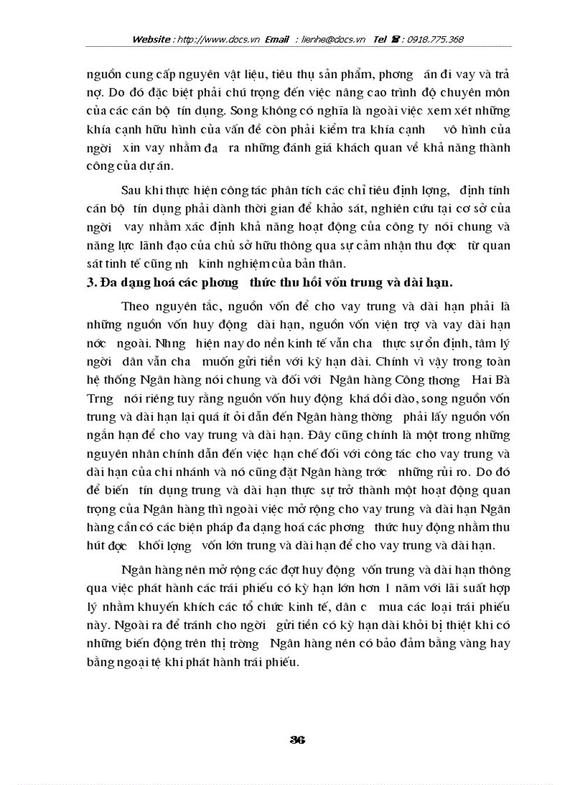image for page Những giải pháp nhằm nâng cao hiệu quả tín dụng trung dài hạn tại ngânhàng NHCT VietinBank Hai Bà Trưng