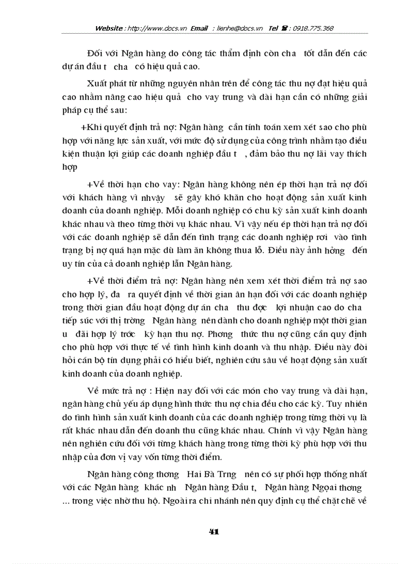image for page Những giải pháp nhằm nâng cao hiệu quả tín dụng trung dài hạn tại ngânhàng NHCT VietinBank Hai Bà Trưng
