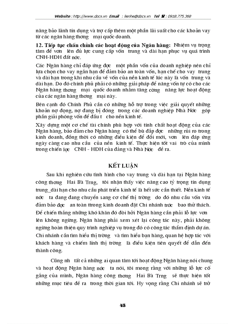 image for page Những giải pháp nhằm nâng cao hiệu quả tín dụng trung dài hạn tại ngânhàng NHCT VietinBank Hai Bà Trưng