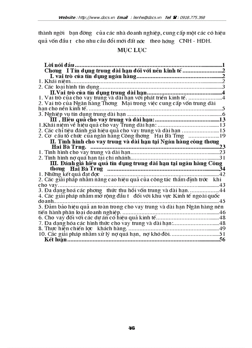 image for page Những giải pháp nhằm nâng cao hiệu quả tín dụng trung dài hạn tại ngânhàng NHCT VietinBank Hai Bà Trưng