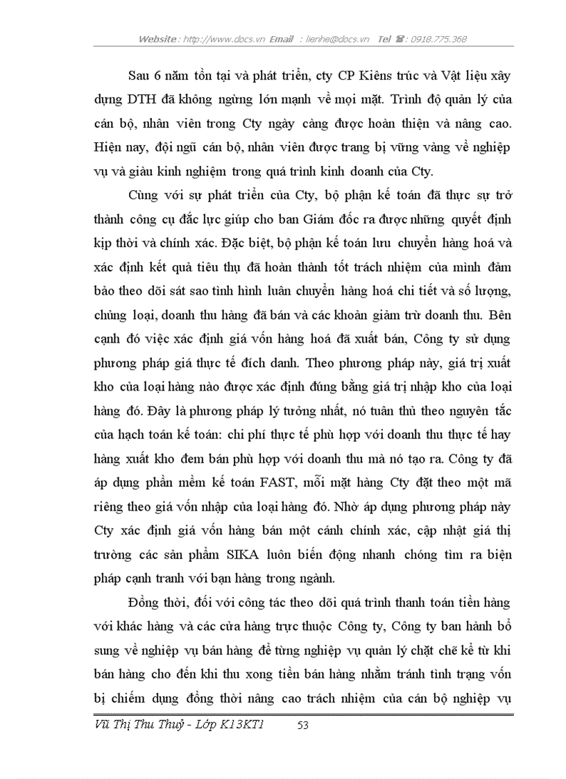 image for page Hoàn thiện kế toán lưu chuyển hàng hoá và xác định kết quả tiêu thụ tại công ty Cổ phần Kiến trúc và Vật liệu xây dựng DTH