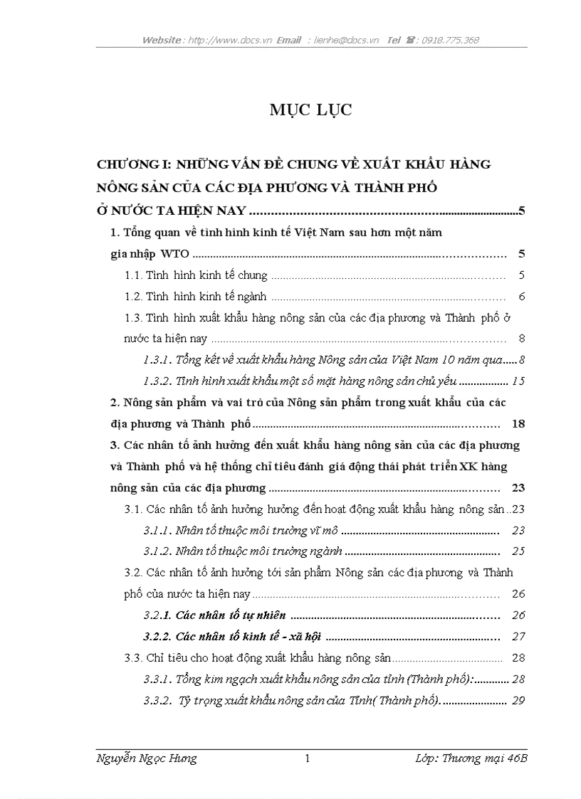 image for page Thực trạng xuất khẩu hàng nông sản của các địa phương và TP ở nước ta hiện nay