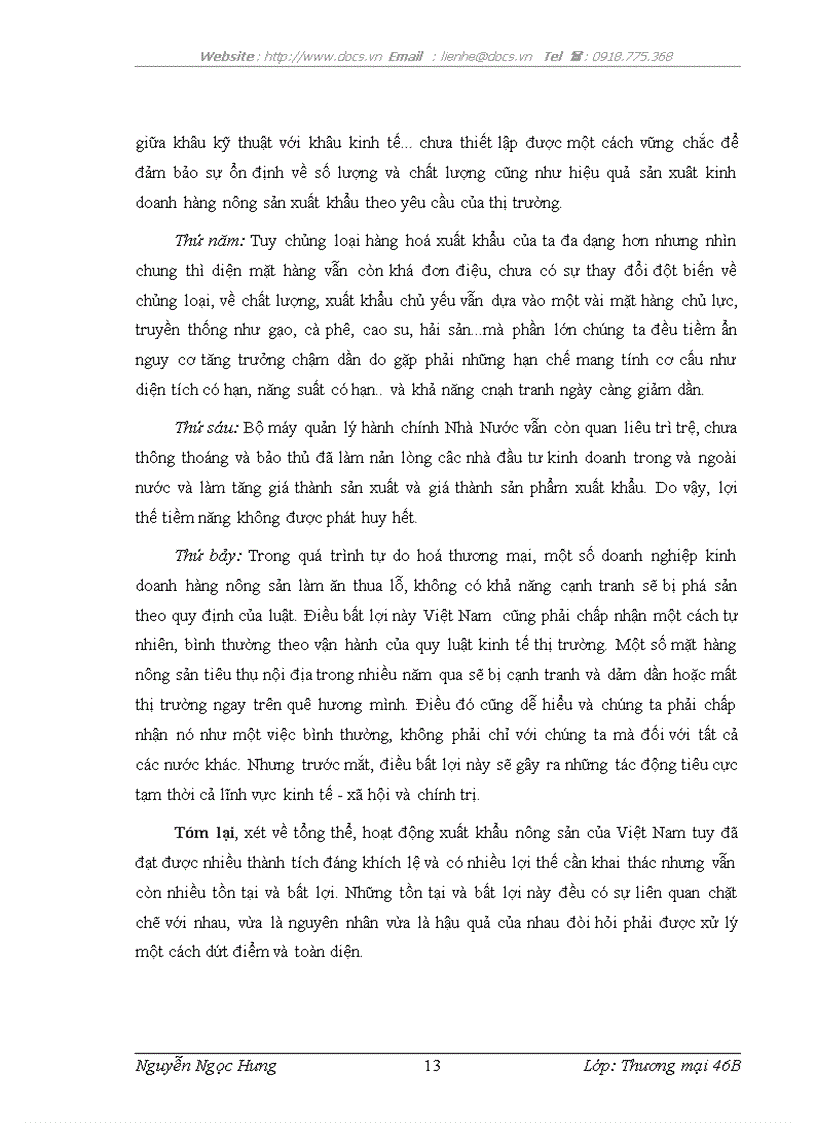 image for page Thực trạng xuất khẩu hàng nông sản của các địa phương và TP ở nước ta hiện nay