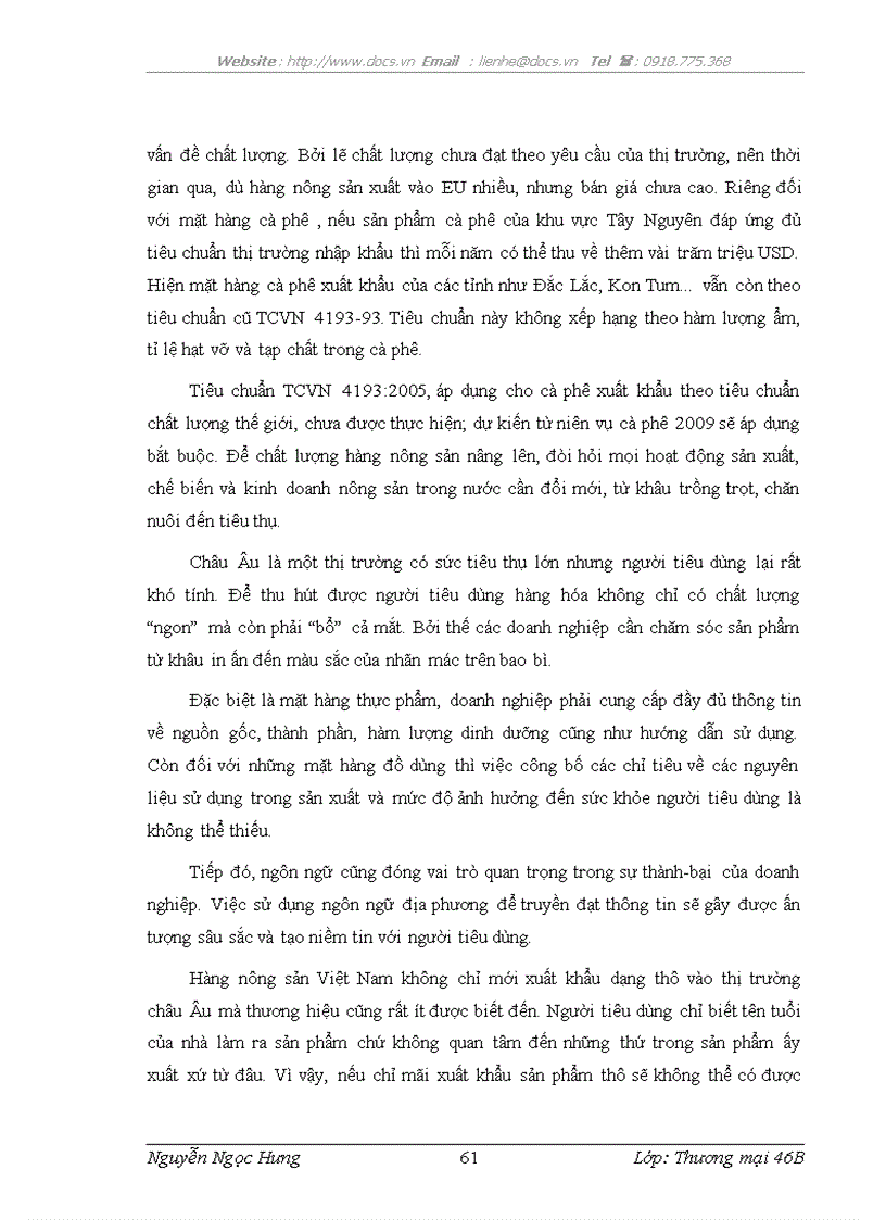 image for page Thực trạng xuất khẩu hàng nông sản của các địa phương và TP ở nước ta hiện nay