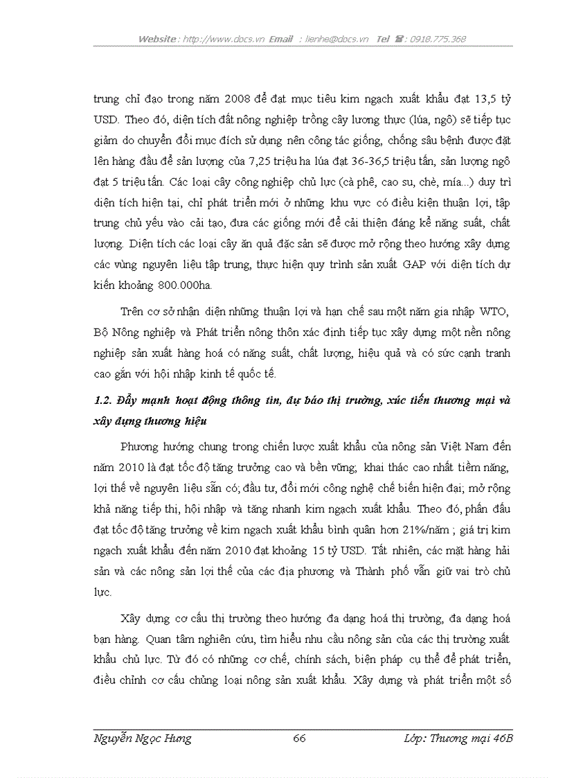 image for page Thực trạng xuất khẩu hàng nông sản của các địa phương và TP ở nước ta hiện nay