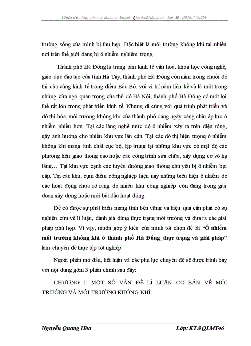 image for page Ônhiễm môi trường không khí ở thành phố Hà Đông thực trạng và giải pháp