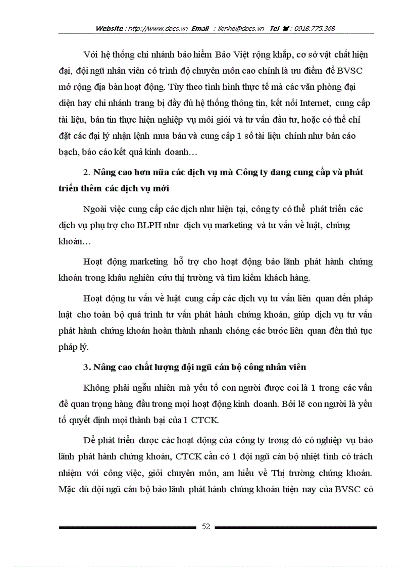 image for page Nâng cao hiệu quả hoạt động bảo lãnh phát hành ở C ty CP CK Bảo Việt BVSC